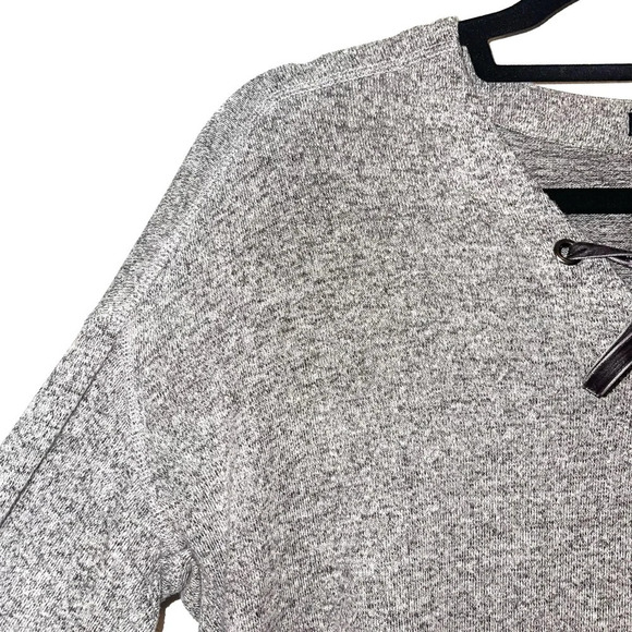 Rails Leigh Heather Gray Lace-up Front Pullover Knit Sweater Small Women’s - Picture 4 of 12